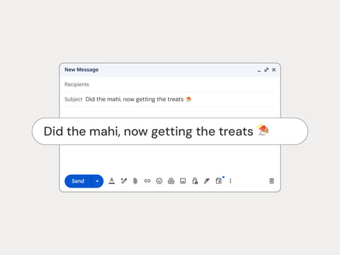 Funny holiday out-of-office auto email with te reo Māori with subject line 'did the mahi, now getting the treats'