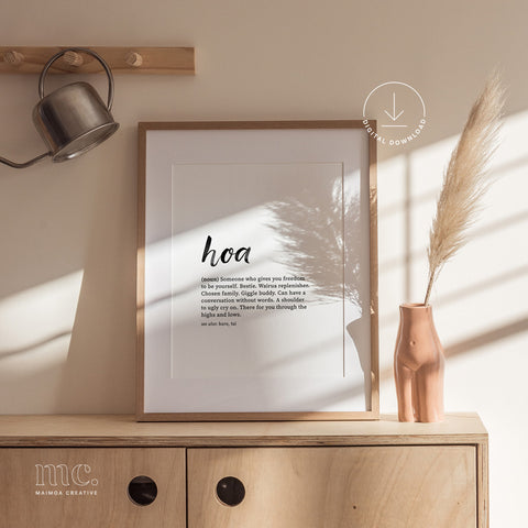 'Hoa / Friend' Definition Print - Digital Download