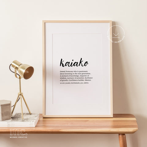 'Kaiako / Teacher' Definition Print - Digital Download