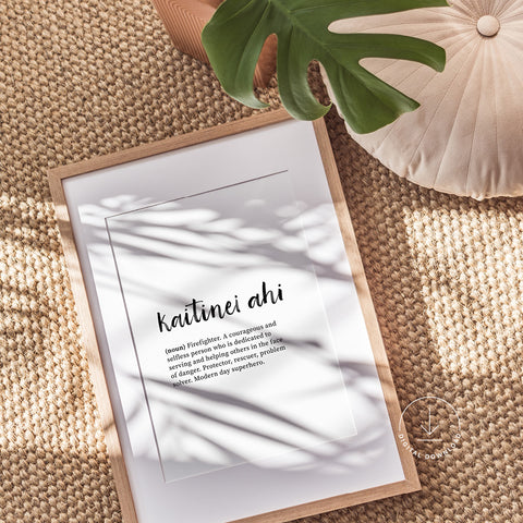 'Kaitinei ahi / Firefighter' Definition Print - Digital Download
