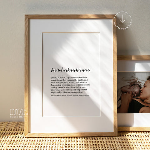 'Kaiwhakawhānau / Midwife' Definition Print - Digital Download
