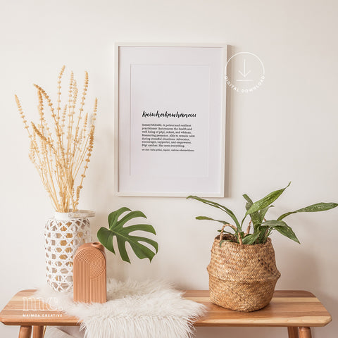 'Kaiwhakawhānau / Midwife' Definition Print - Digital Download