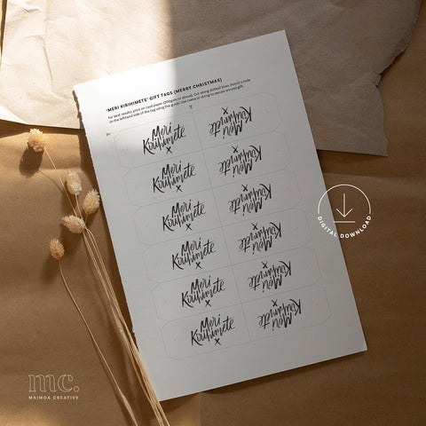 Māori Christmas Gift Tags Printable Download