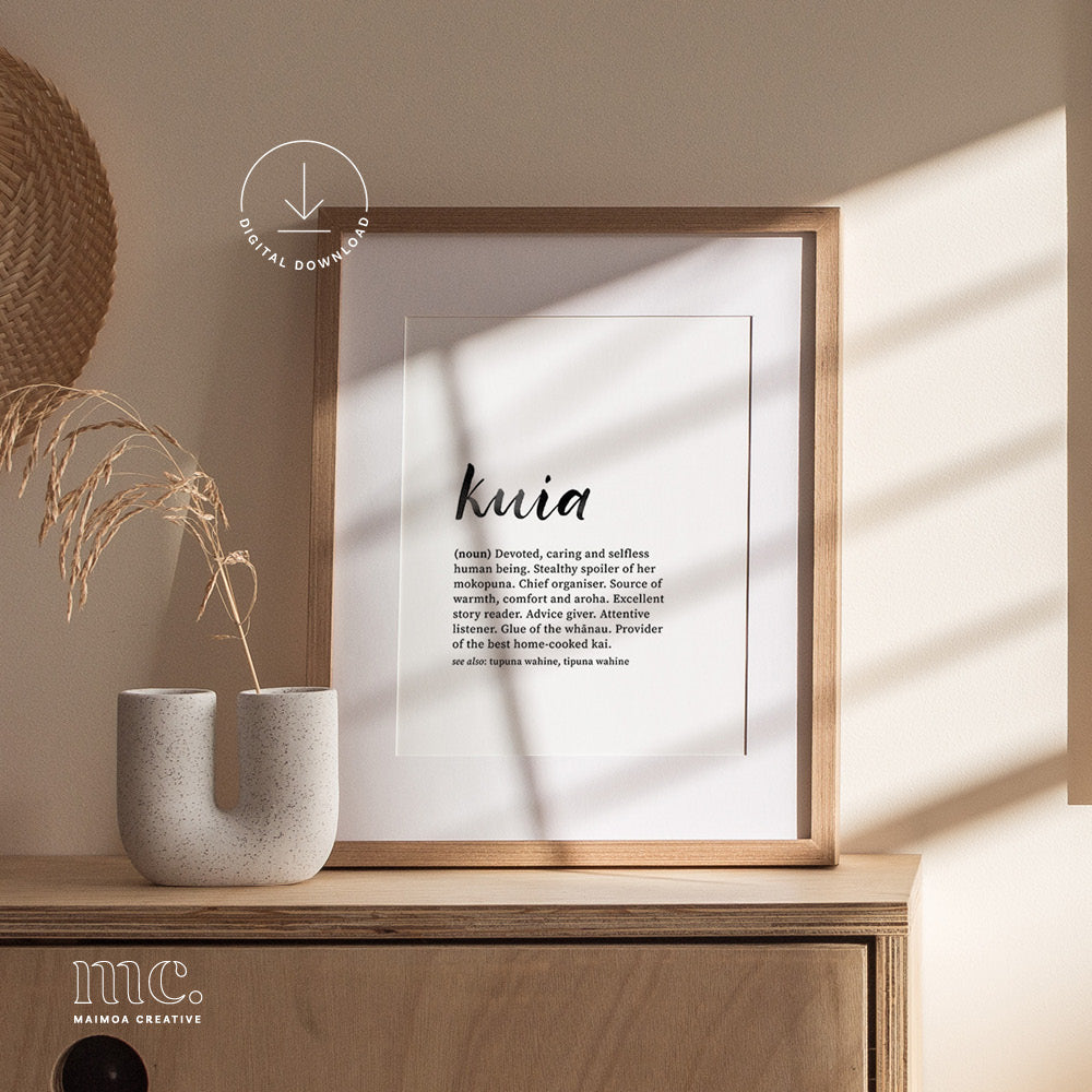 'Kuia' Definition Print - Digital Download | Maimoa Creative
