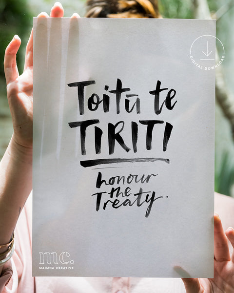 Toitu te Tiriti honour the treaty of Waitangi free downloadable