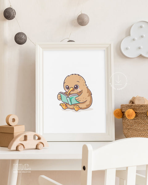 Kiwi Reading Print | Digital Download