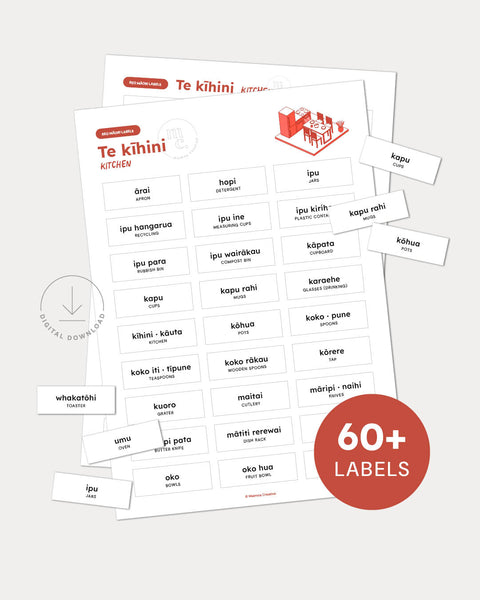 Printable Māori Labels | Kitchen