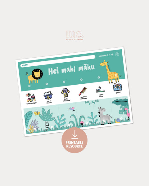 Te reo Māori visual bedtime routine flip chart ready-made printable free resource for tamariki