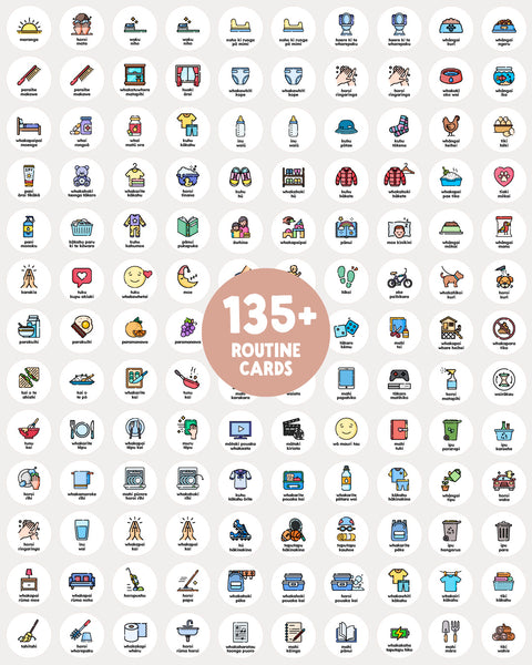 135 plus printable te reo Māori routine cards for tamariki daily routines chores play kai and school tasks