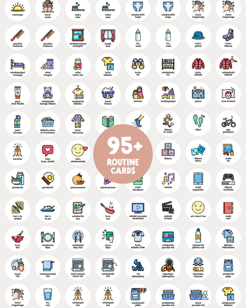 95 plus printable te reo Māori routine cards for kids daily routines chores play and mealtime tasks