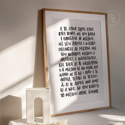 Christian prayer-karakia-te-reo-Māori-art-print