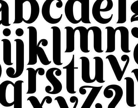 A Māori inspired font, featuring a closeup of the letters in black on white to show the strong figure-ground relationship between the shapes