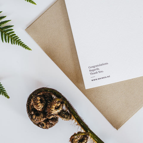 Thank you / congratulations premium te reo Māori greeting card / Maori greeting card