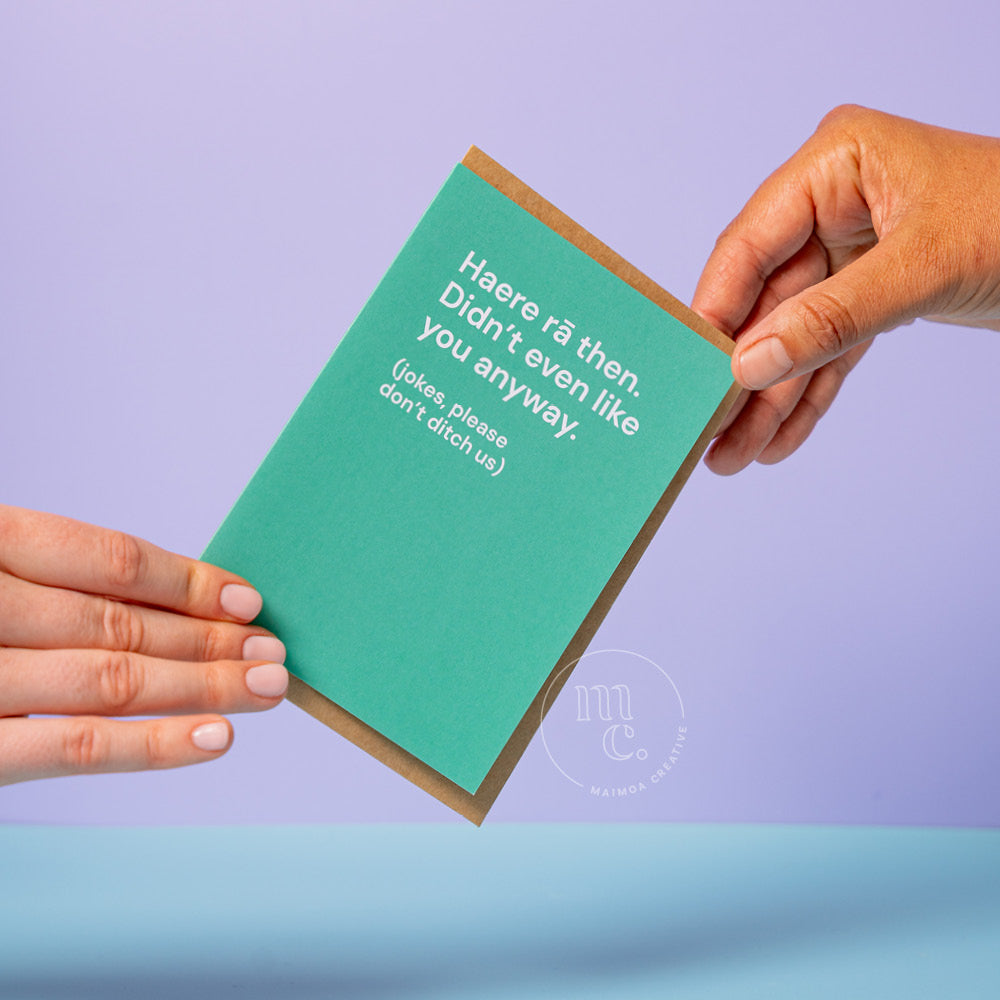 Cheeky Farewell Greeting Card | Māori Gifts & Cards | Maimoa Creative
