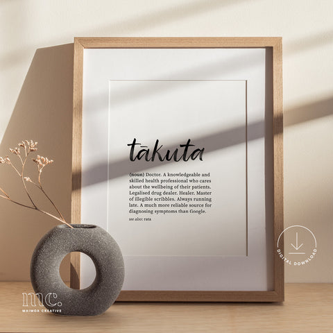 'Tākuta / Doctor' Definition Print - Digital Download
