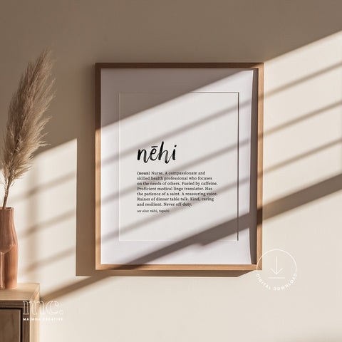 'Nēhi / Nurse' Definition Print - Digital Download