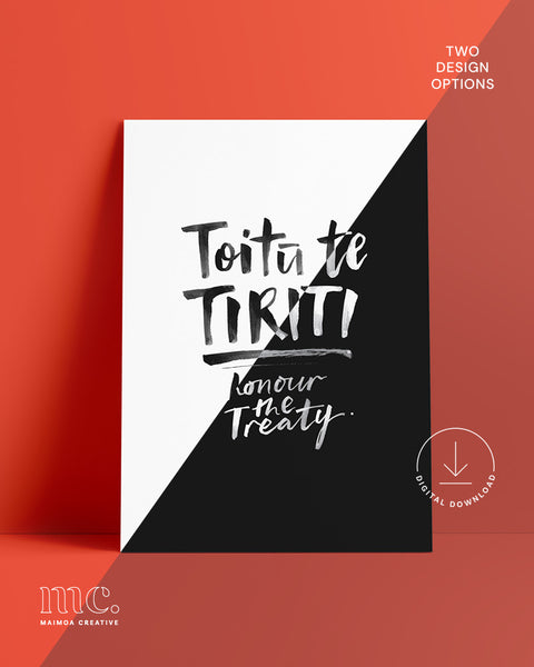 Toitu te Tiriti honour the treaty of Waitangi free downloadable poster design