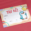 Tau kē awesome bilingual Māori certificate for primary school students – classroom award certificate with cute korora penguin illustration holding a yellow balloon
