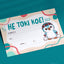He Toki Koe Māori creativity certificate for children – bilingual classroom award for primary school and kura kaupapa with illustration of a korora penguin wearing a tīpare and holding poi