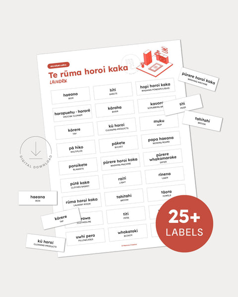 Printable Māori Labels | Laundry