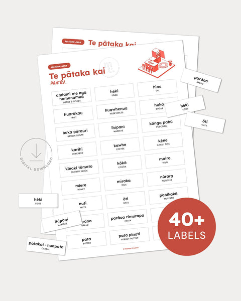 Printable Māori Labels | Pantry