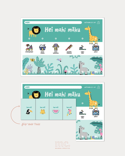 Te reo Māori visual bedtime routine flip chart ready-made printable free resource for tamariki