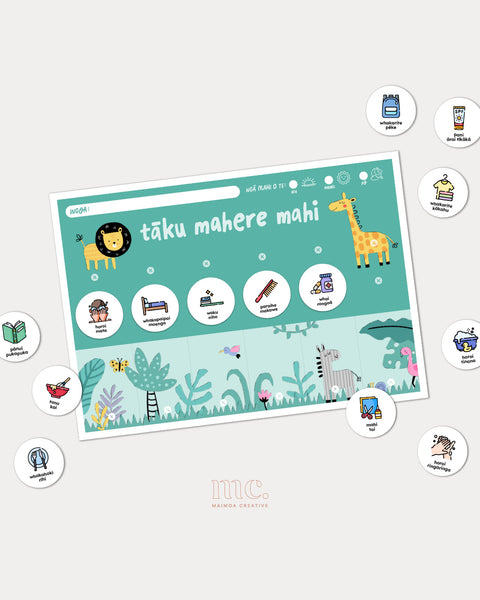 Printable Visual Routine & Chore Chart System | Whānau Bundle