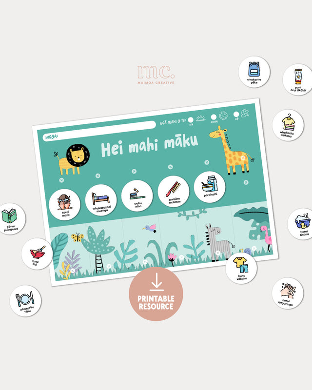 Te Reo Māori Printable Visual Routine Chart System | Starter Pack ...